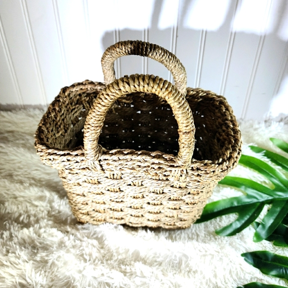 Vintage Other - 🌵Vintage Boho Wicker Tote Bag Storage Basket